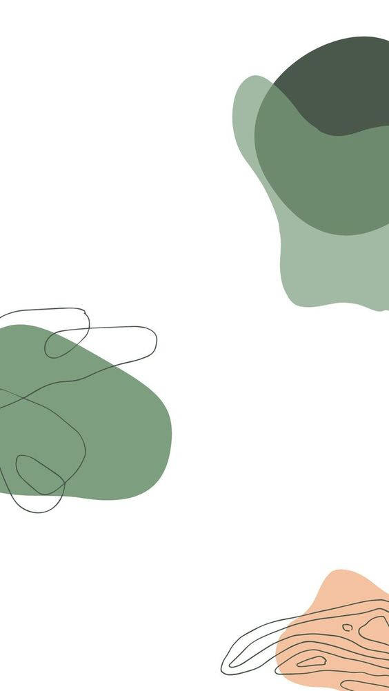 muted greens, peach, white, SD Phone Wallpaper