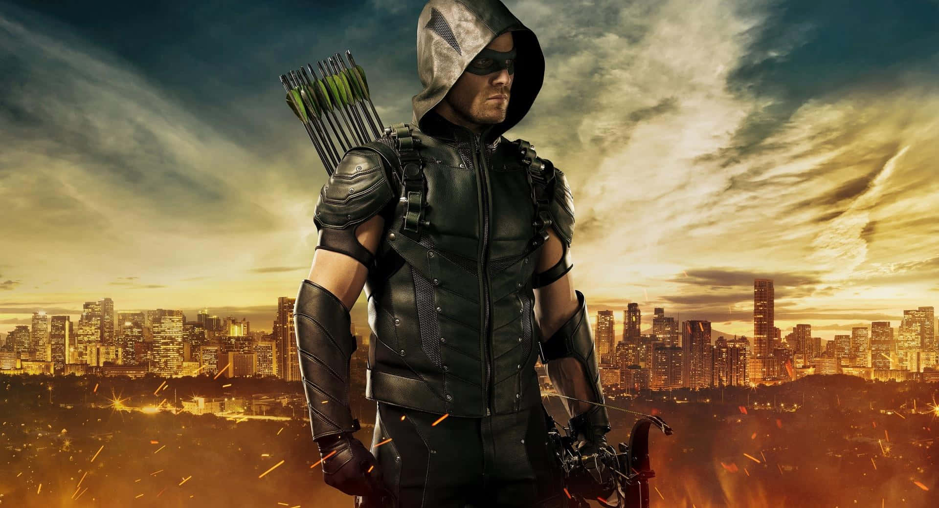 Green Arrow, season 1, black armor, Full HD Desktop Wallpaper