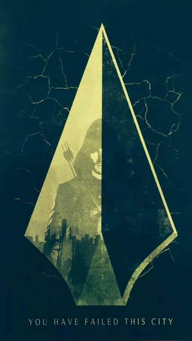 Green Arrow, iPhone, glowing triangular emblem, HD Phone Wallpaper