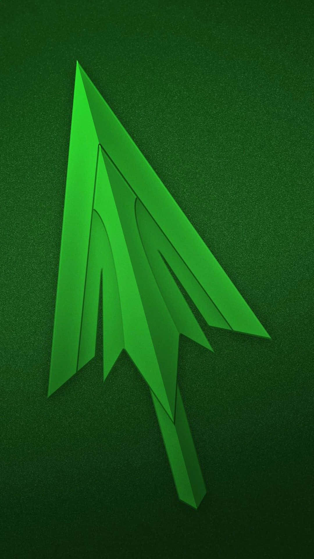 Green Arrow iPhone, green arrow cursor icon, geometric facets, Full HD Phone Wallpaper