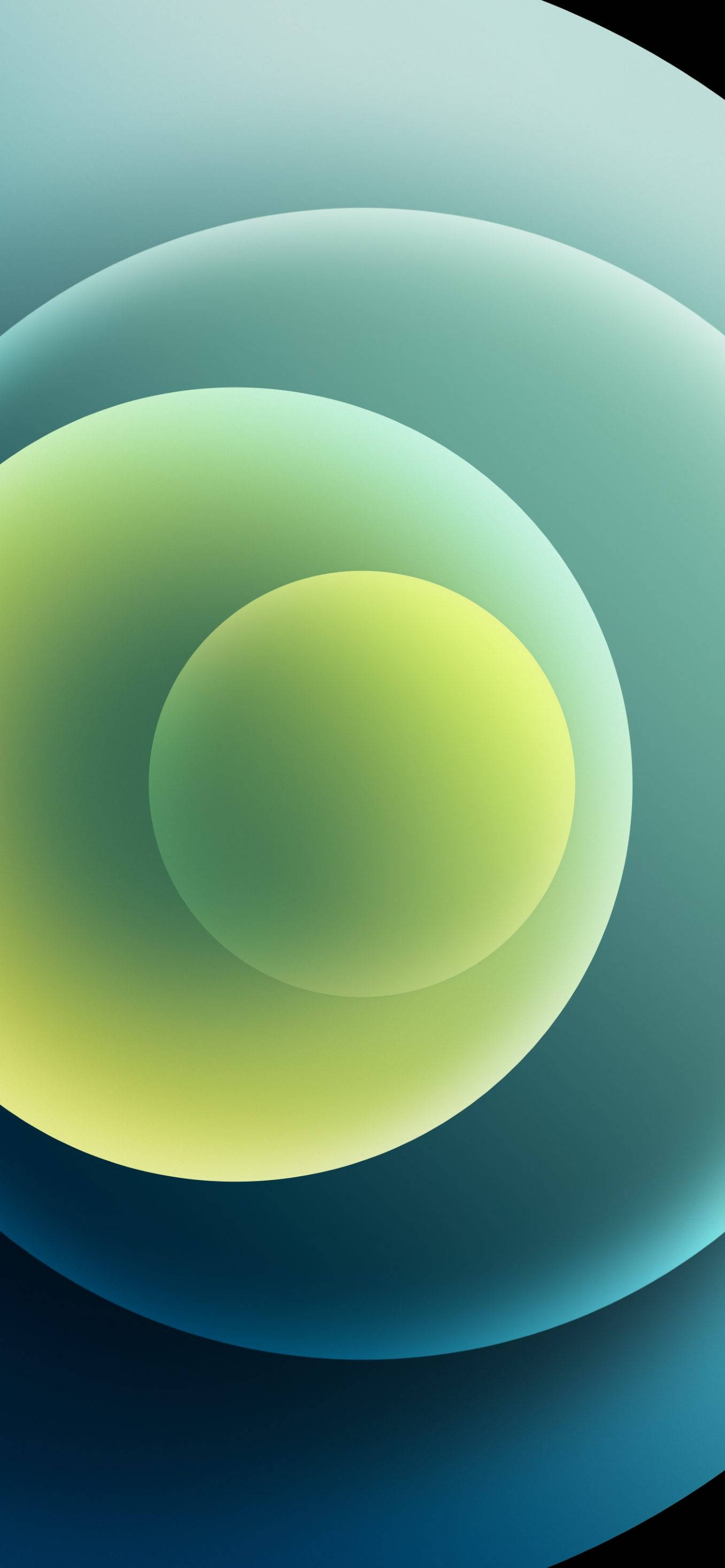 iPhone 12, green orbs, gradient green, 2K Phone Wallpaper