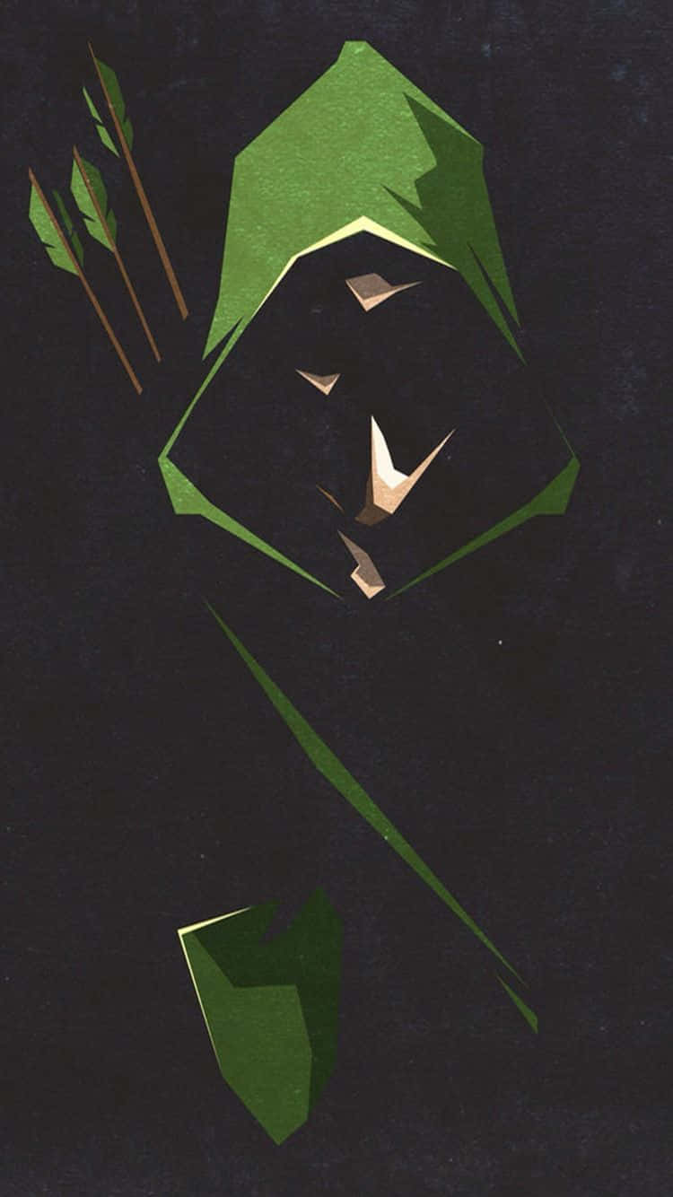 Green Arrow, iPhone, low-poly geometric art, HD Phone Wallpaper
