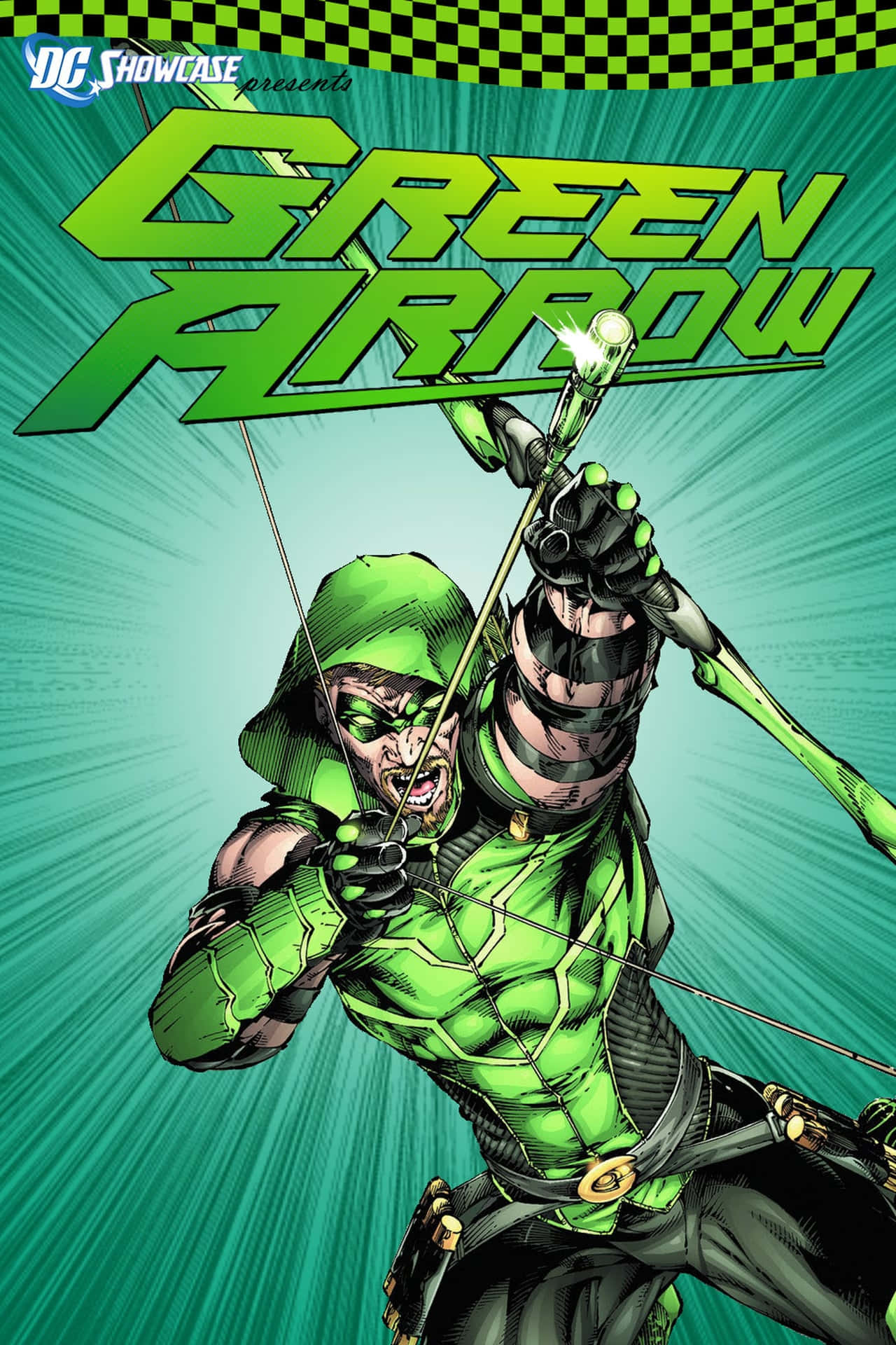 Green Arrow, green hooded suit, glowing arrow, Full HD Phone Wallpaper