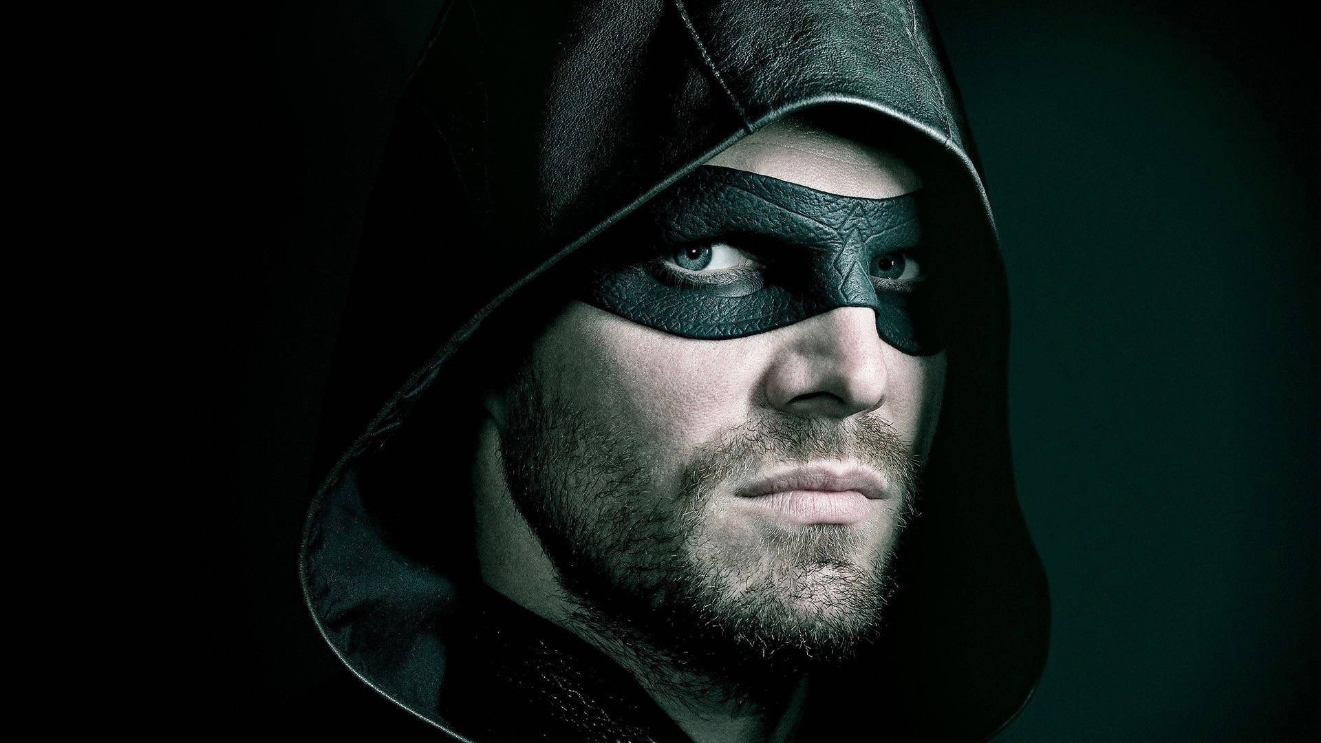 Green Arrow, mask, dark hooded costume, Full HD Desktop Wallpaper