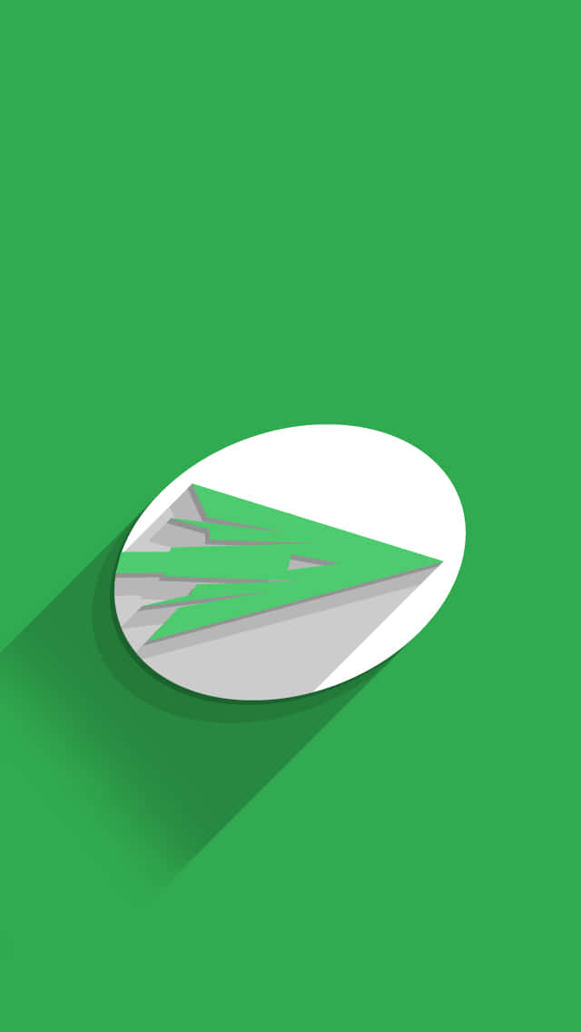 green arrow, green paper airplane icon, long shadow, SD Phone Wallpaper