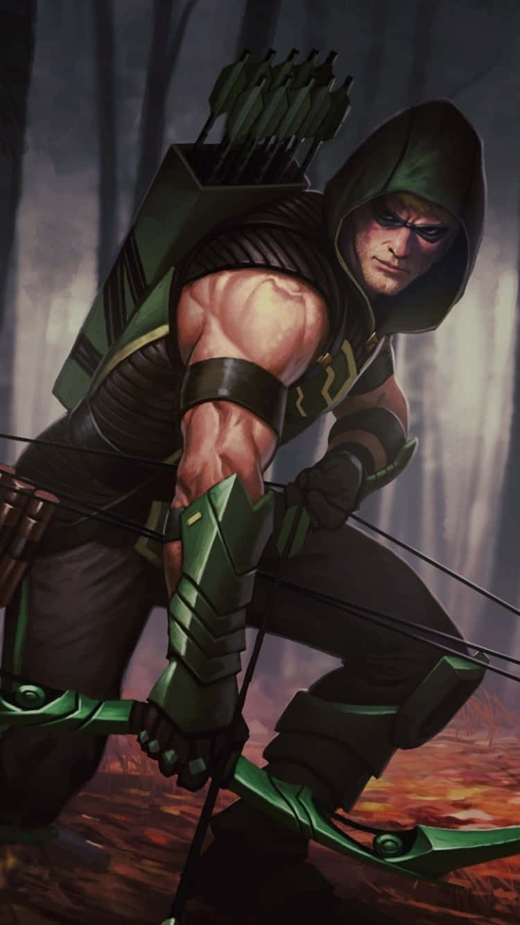 Green Arrow, iPhone, muscular archer, HD Phone Wallpaper