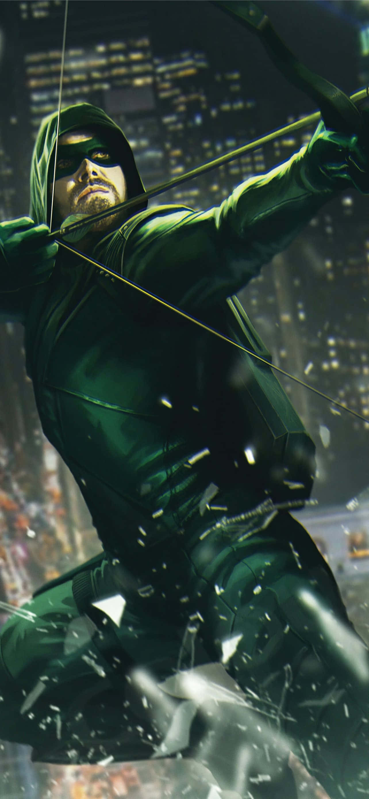Green Arrow, iPhone, bow, 2K Phone Wallpaper