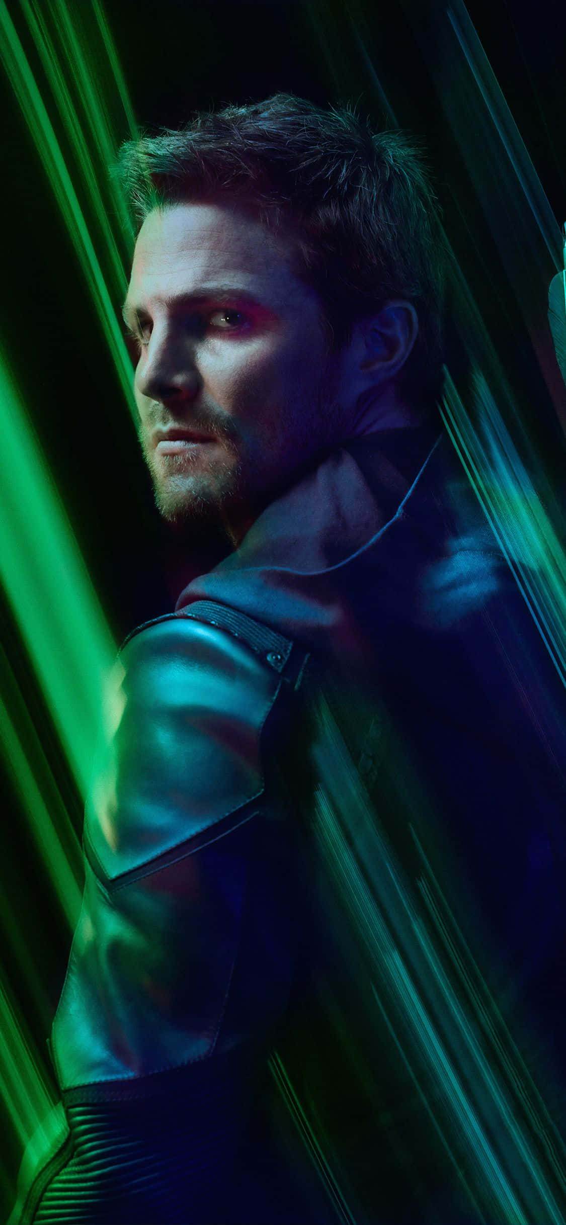 Green Arrow, futuristic suit, neon green, Full HD Phone Wallpaper