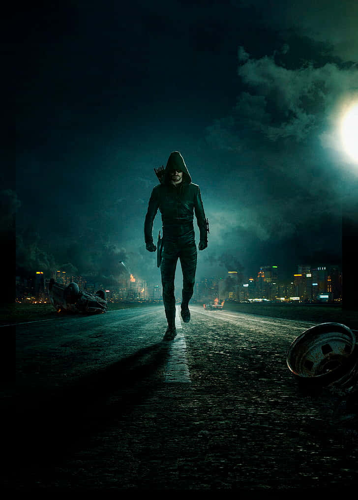 Green Arrow, iPhone, hooded figure, SD Phone Wallpaper