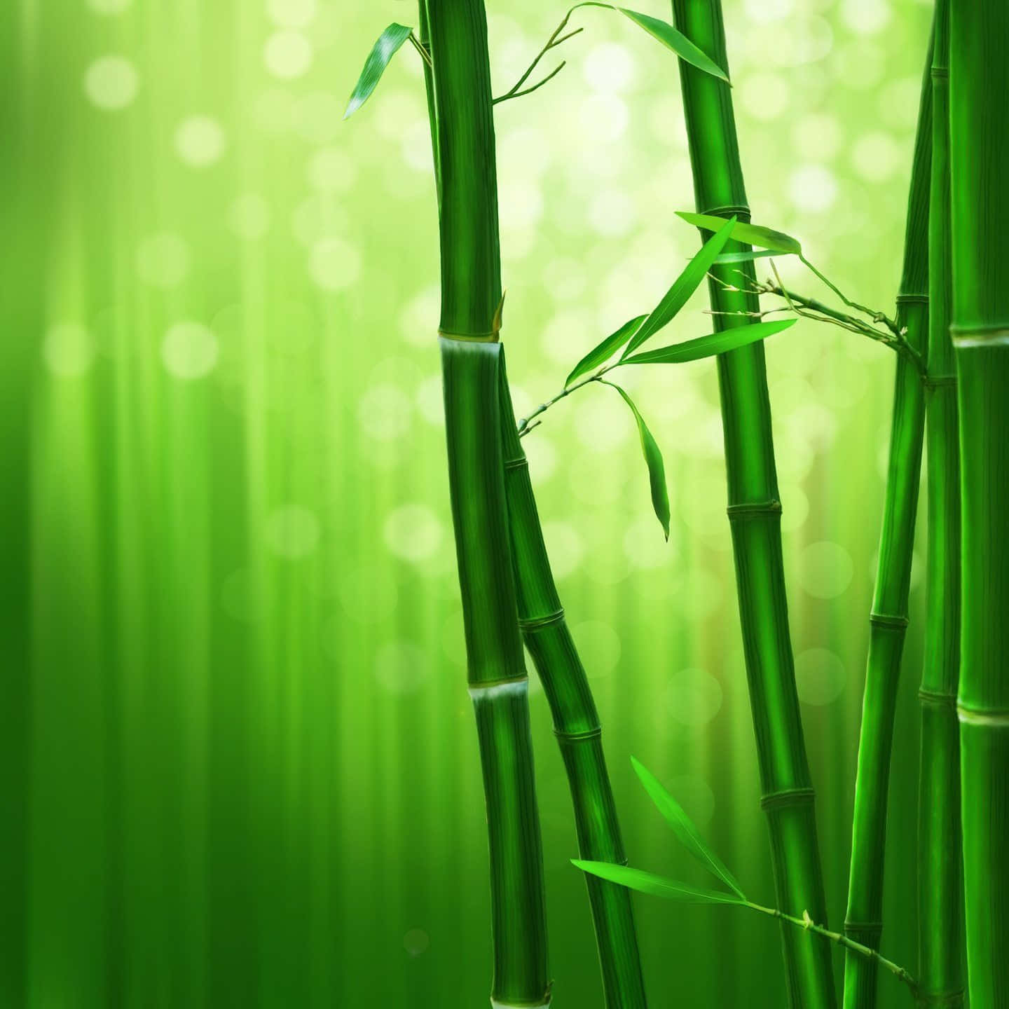 green bamboo, tall green bamboo stalks, fresh leaves, HD Desktop Wallpaper