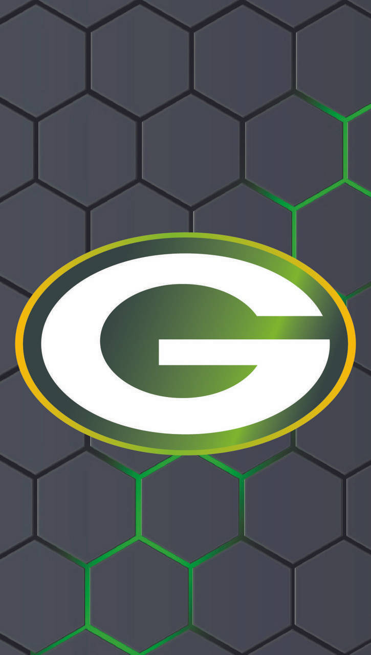 Green Bay Packers, logo, dark hexagonal grid, HD Phone Wallpaper