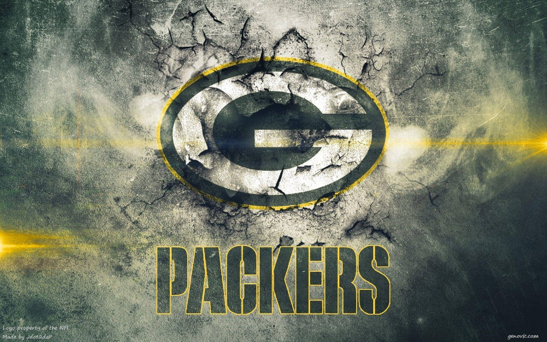 Green Bay Packers, vintage green bay packers logo, yellow lens flares, Full HD Desktop Wallpaper