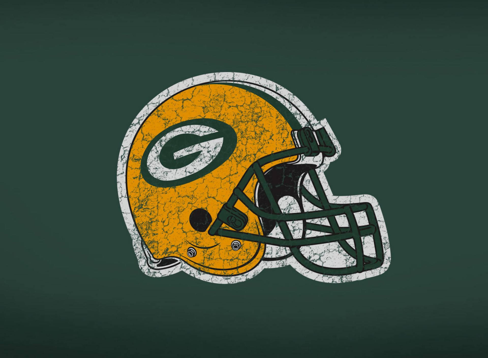 Green Bay Packers, football helmet, cracked yellow paint, Full HD Desktop Wallpaper