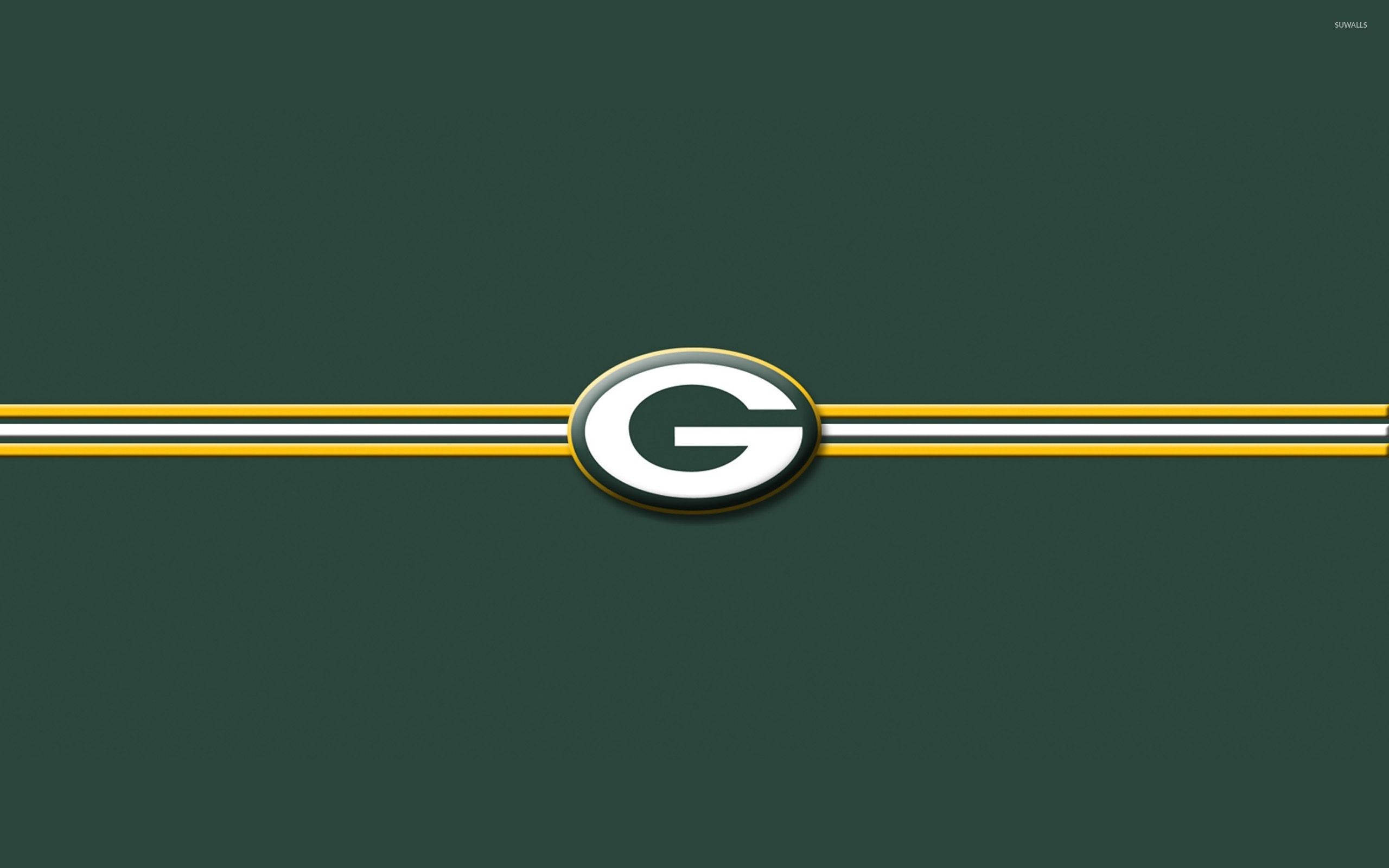 Green Bay Packers, green background, white oval logo, 2K Desktop Wallpaper