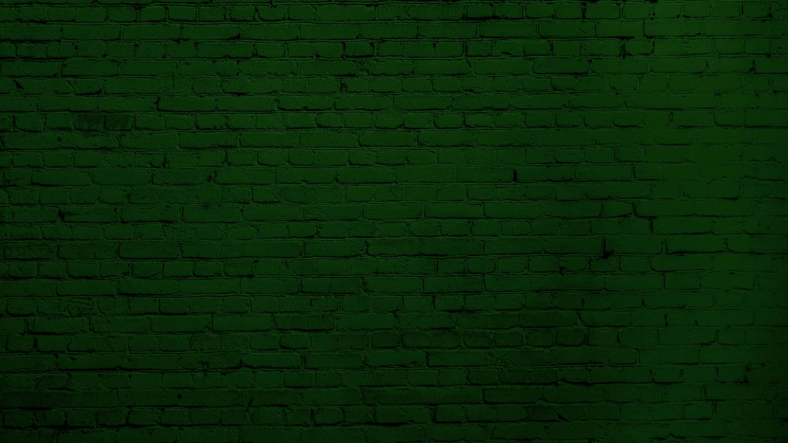 solid green, deep forest green, textured brick wall, 2K Desktop Wallpaper