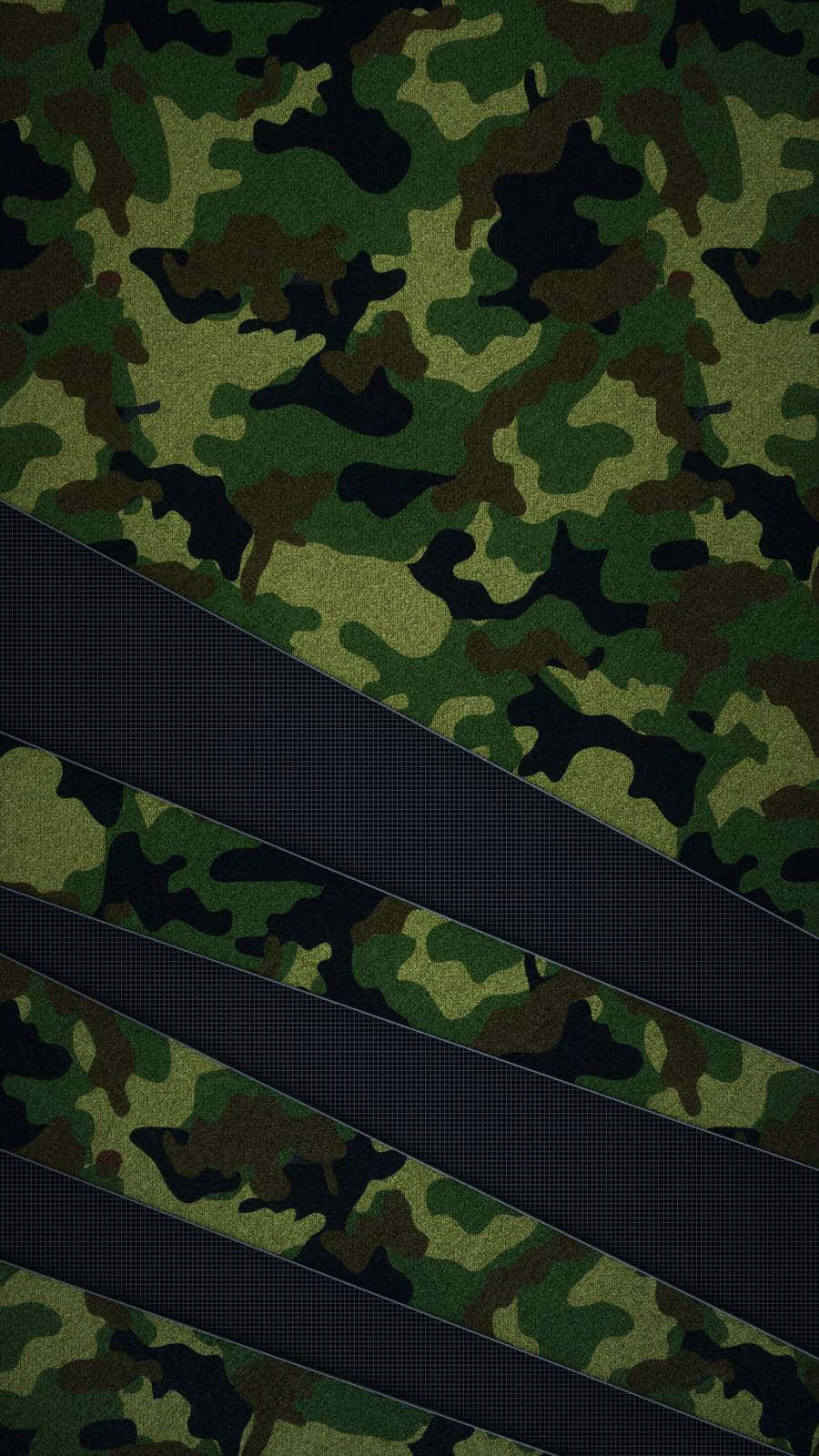 Green Camo, diagonal black grid stripes, textured green and brown military design, HD Phone Wallpaper