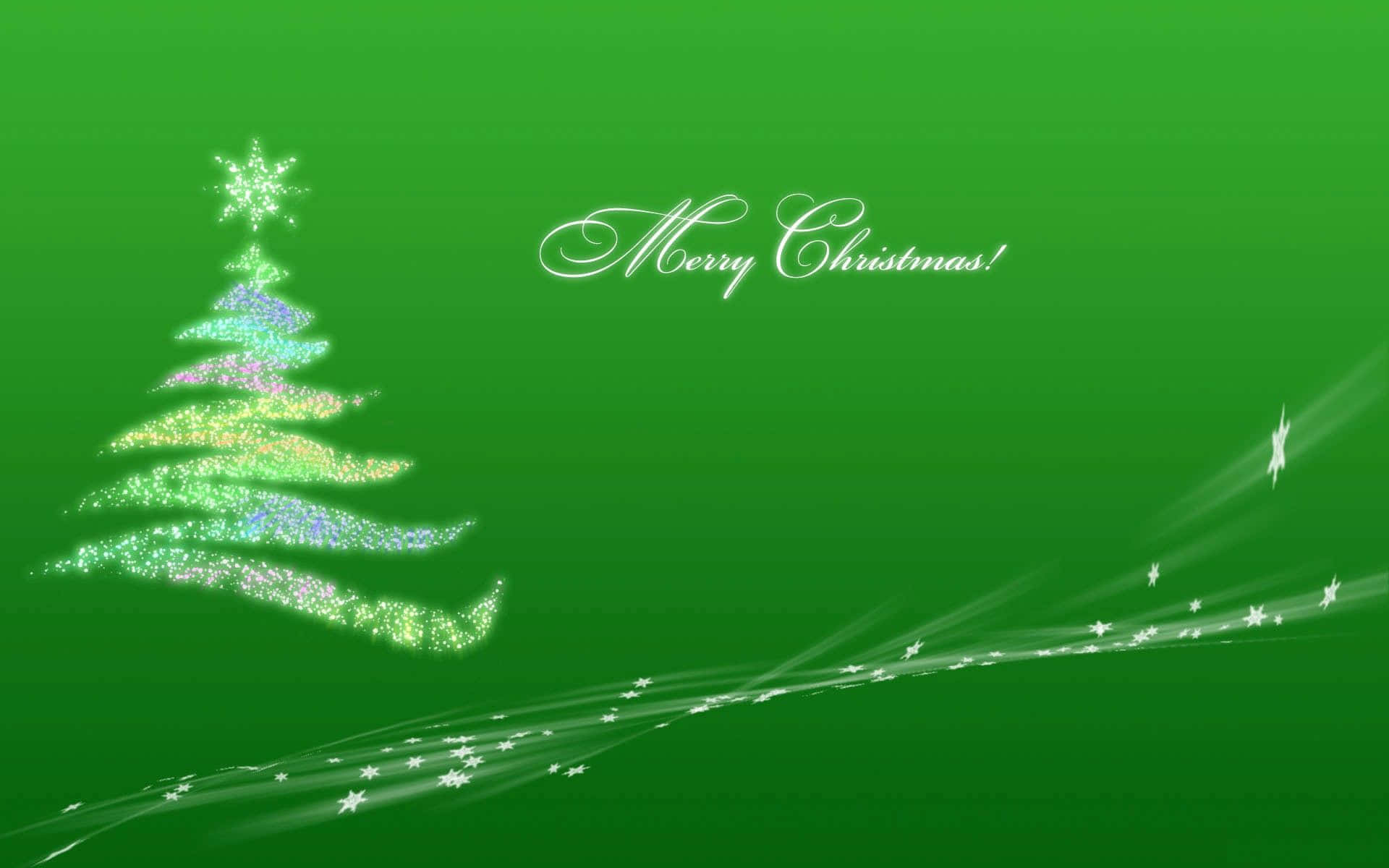 Green Christmas, rainbow-hued Christmas tree, star topper, Full HD Desktop Wallpaper