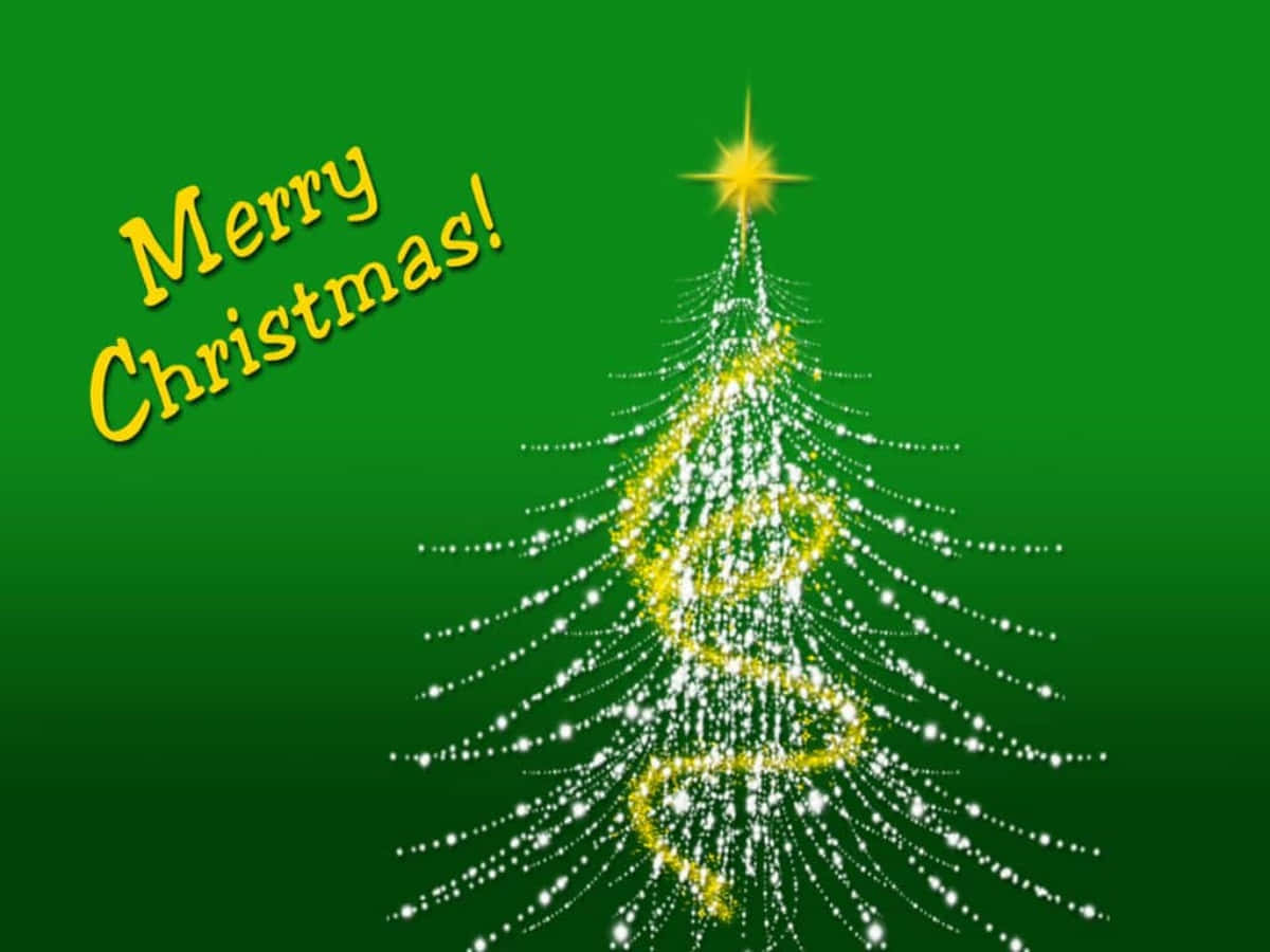 Green Christmas, Christmas tree, sparkling white lights, SD Desktop Wallpaper