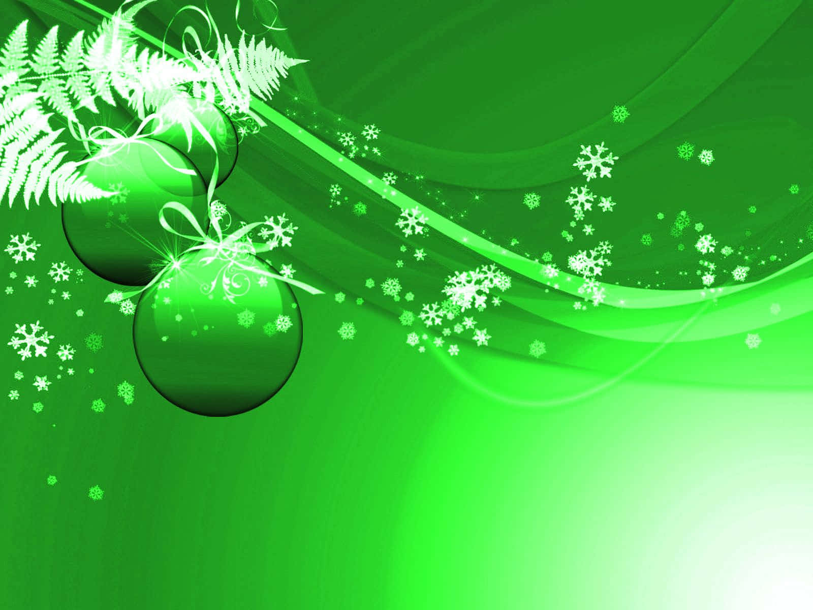 green christmas, vibrant green, glowing orbs, HD Desktop Wallpaper