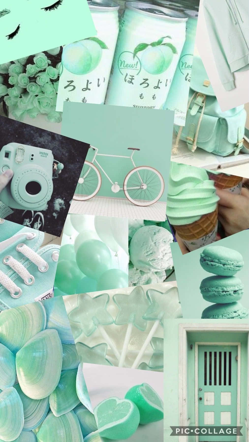 mint green, ice cream macarons, bicycles, HD Phone Wallpaper