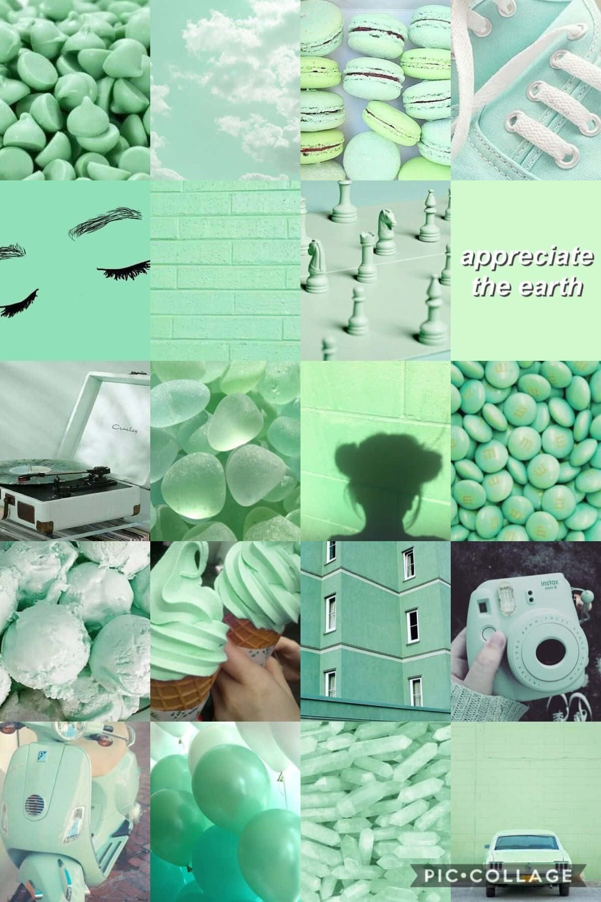 mint green, macarons, ice cream scoops, HD Phone Wallpaper