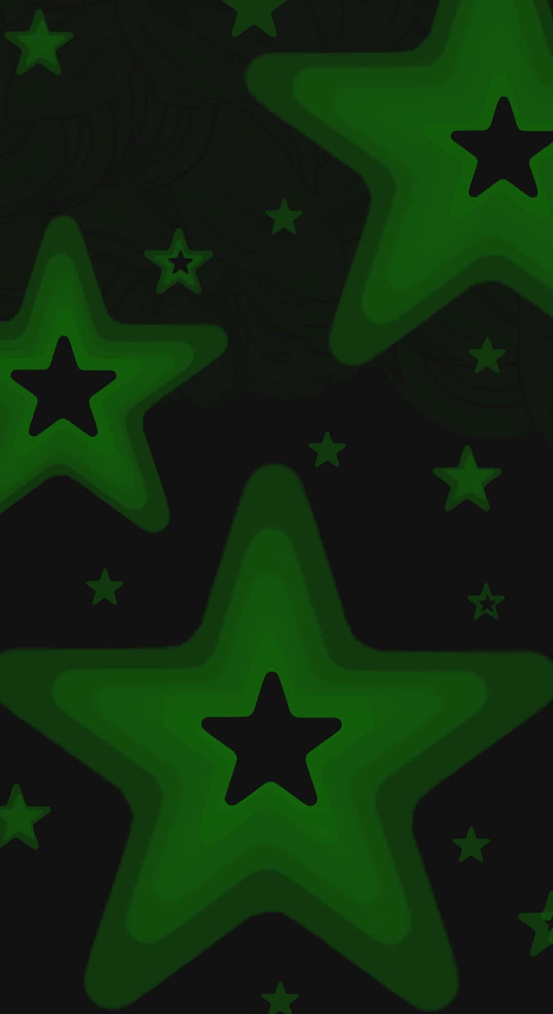Cyber Green Star Pattern, glowing green stars, dark background, Full HD Phone Wallpaper
