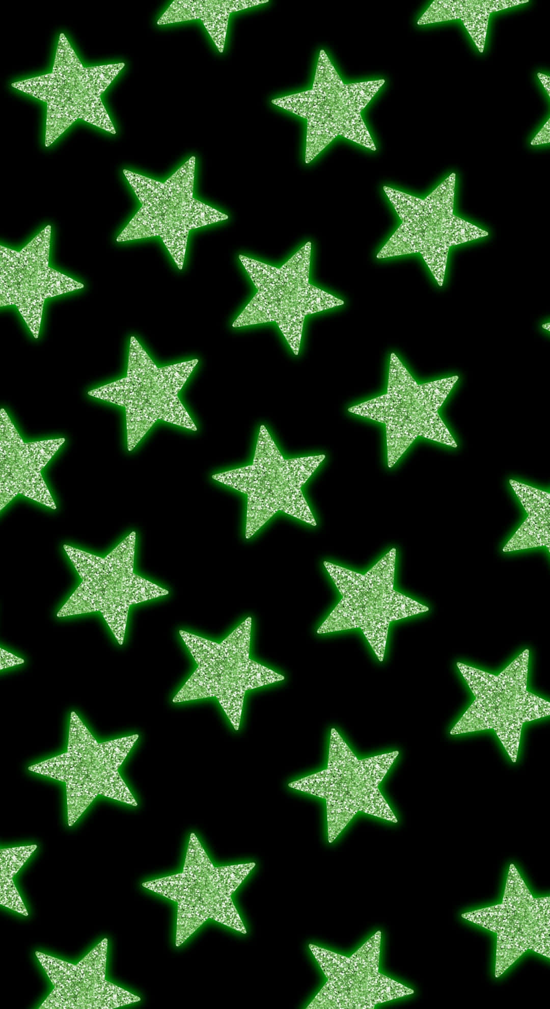 Cyber Green Star Pattern, vibrant green, glittery stars, Full HD Phone Wallpaper