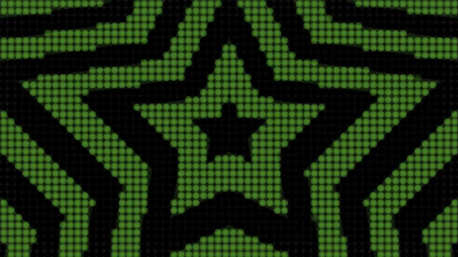 Green Cyber Y2k Aesthetic, glowing green stars, dots, Full HD Desktop Wallpaper