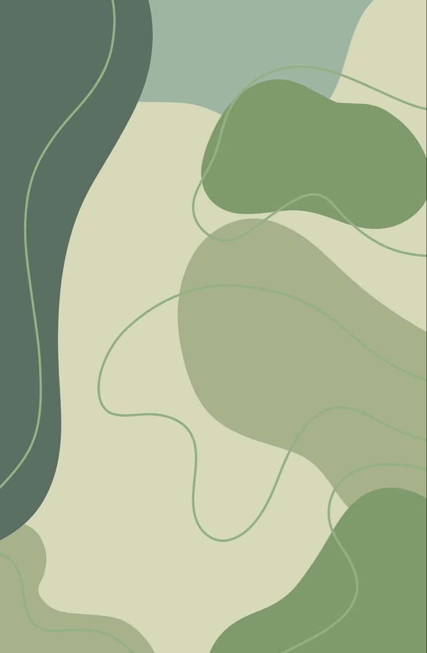 abstract green waves, muted greens, beige, HD Phone Wallpaper
