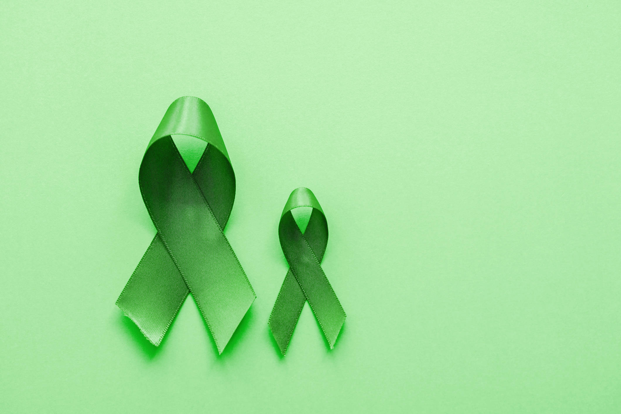 Mental Health Awareness Ribbons, green awareness ribbons, large one, Full HD Desktop Wallpaper