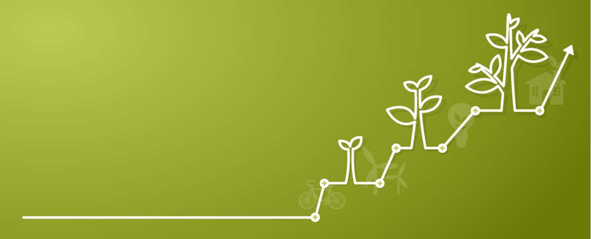 Green Finance, white line graph, green gradient background, SD Desktop Wallpaper