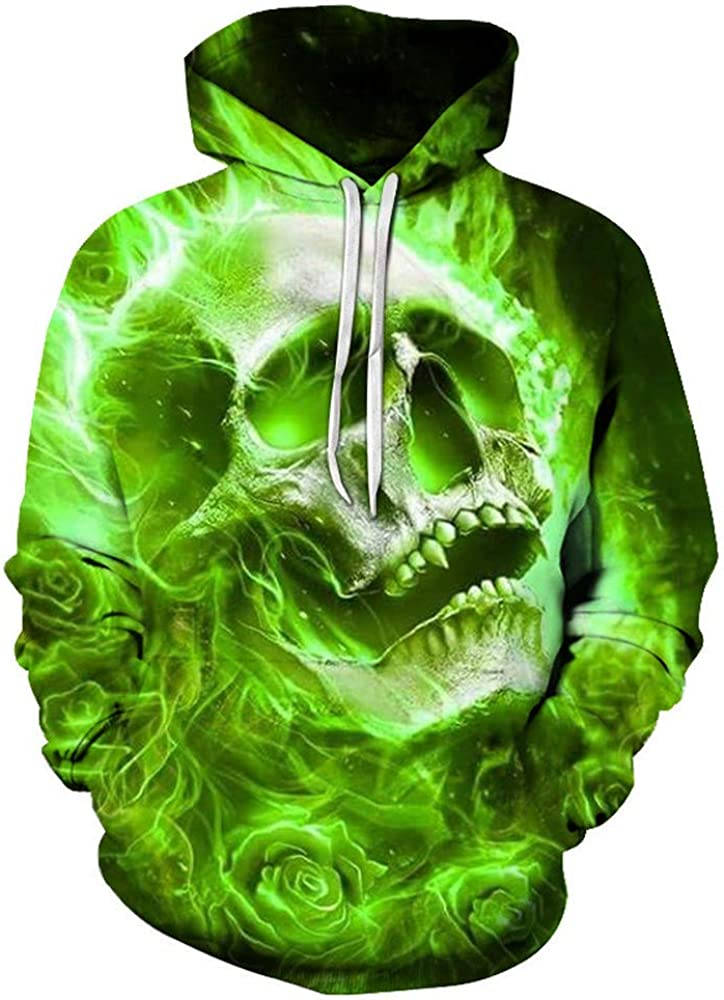 Green Fire Skull, glowing green skull, roses, SD Phone Wallpaper