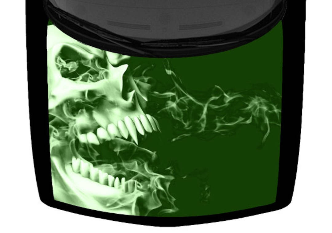 Green Fire Skull, glowing green skull, burning flame, SD Desktop Wallpaper
