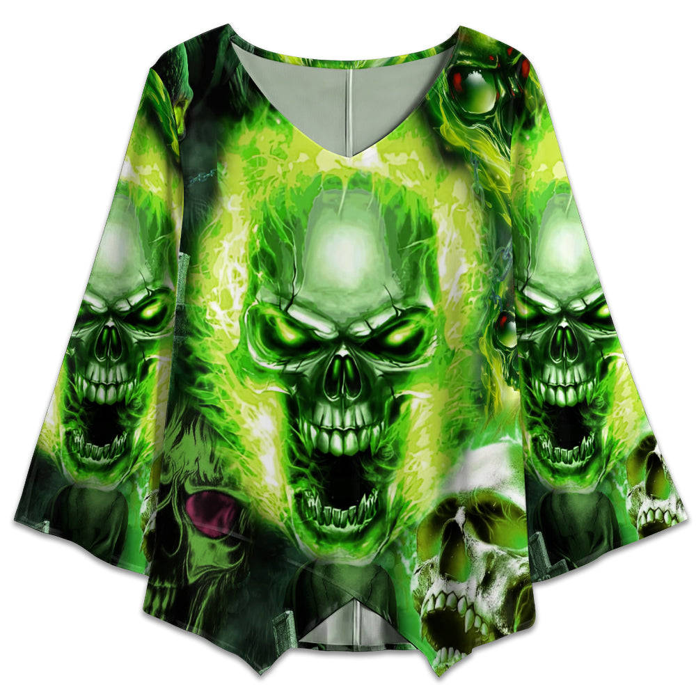Green Fire Skull, vivid green skull, electric energy, SD Desktop Wallpaper