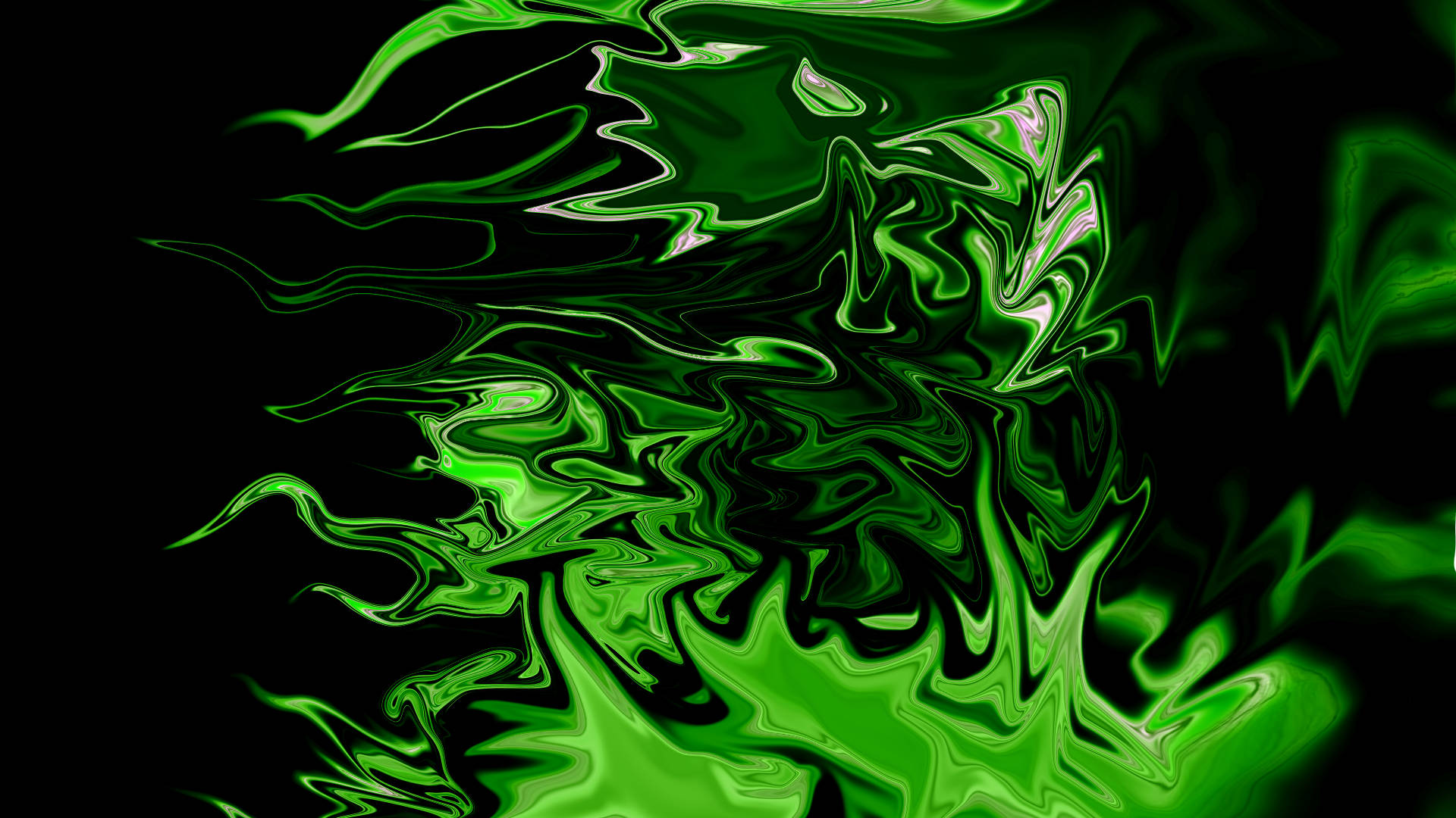Green Fire, neon green, black background, Full HD Desktop Wallpaper
