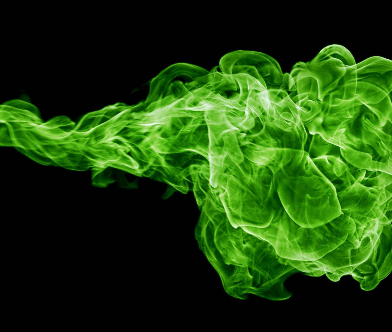 Green Fire, vibrant green smoke, stark black background, HD Desktop Wallpaper