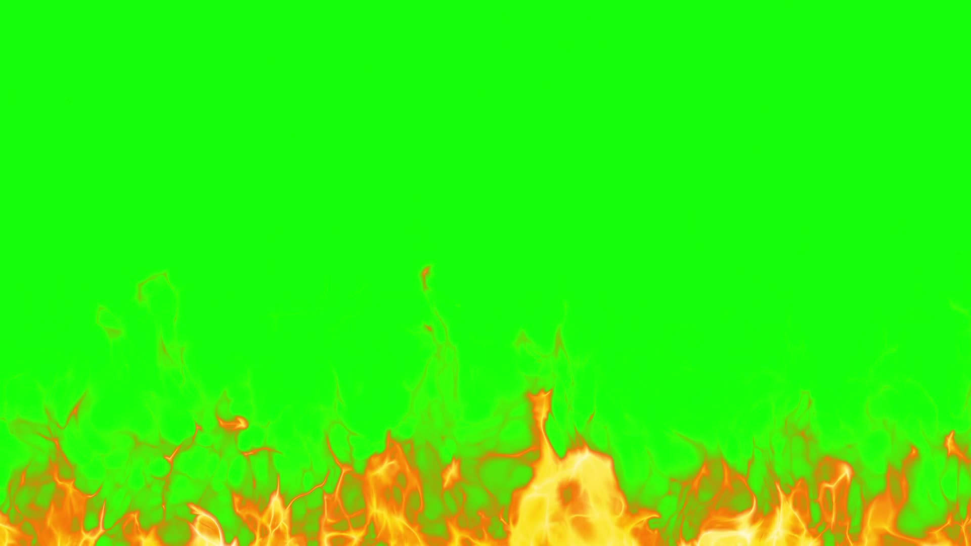 Green Screen, flames, orange flames, Full HD Desktop Wallpaper