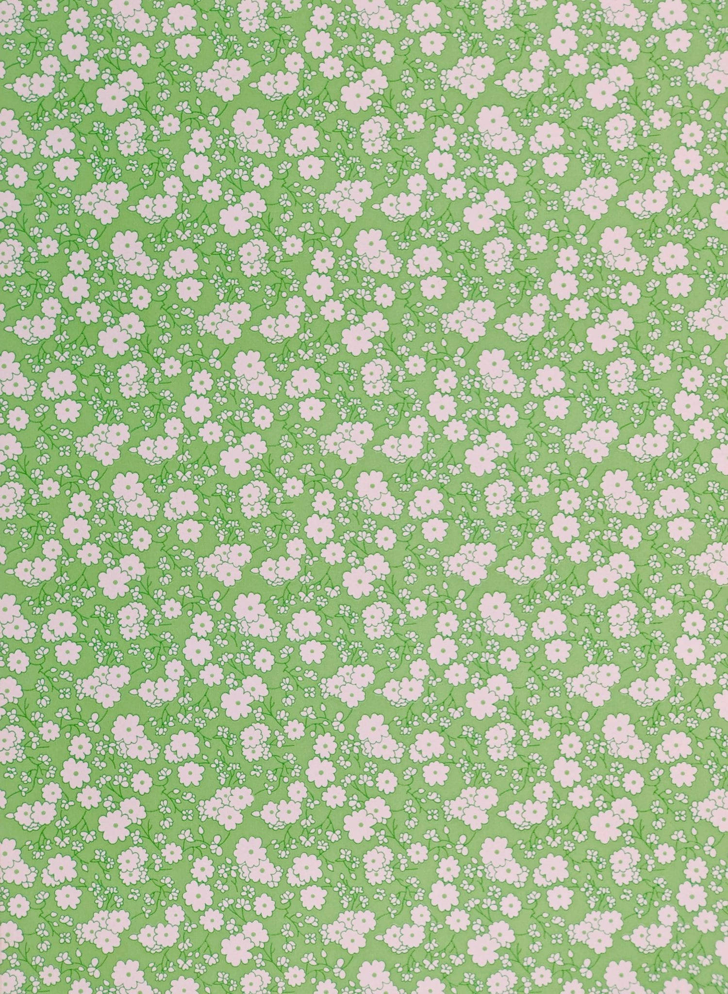 Green Floral Symmetrical, soft green background, delicate pink and white baby's breath flowers, Full HD Phone Wallpaper