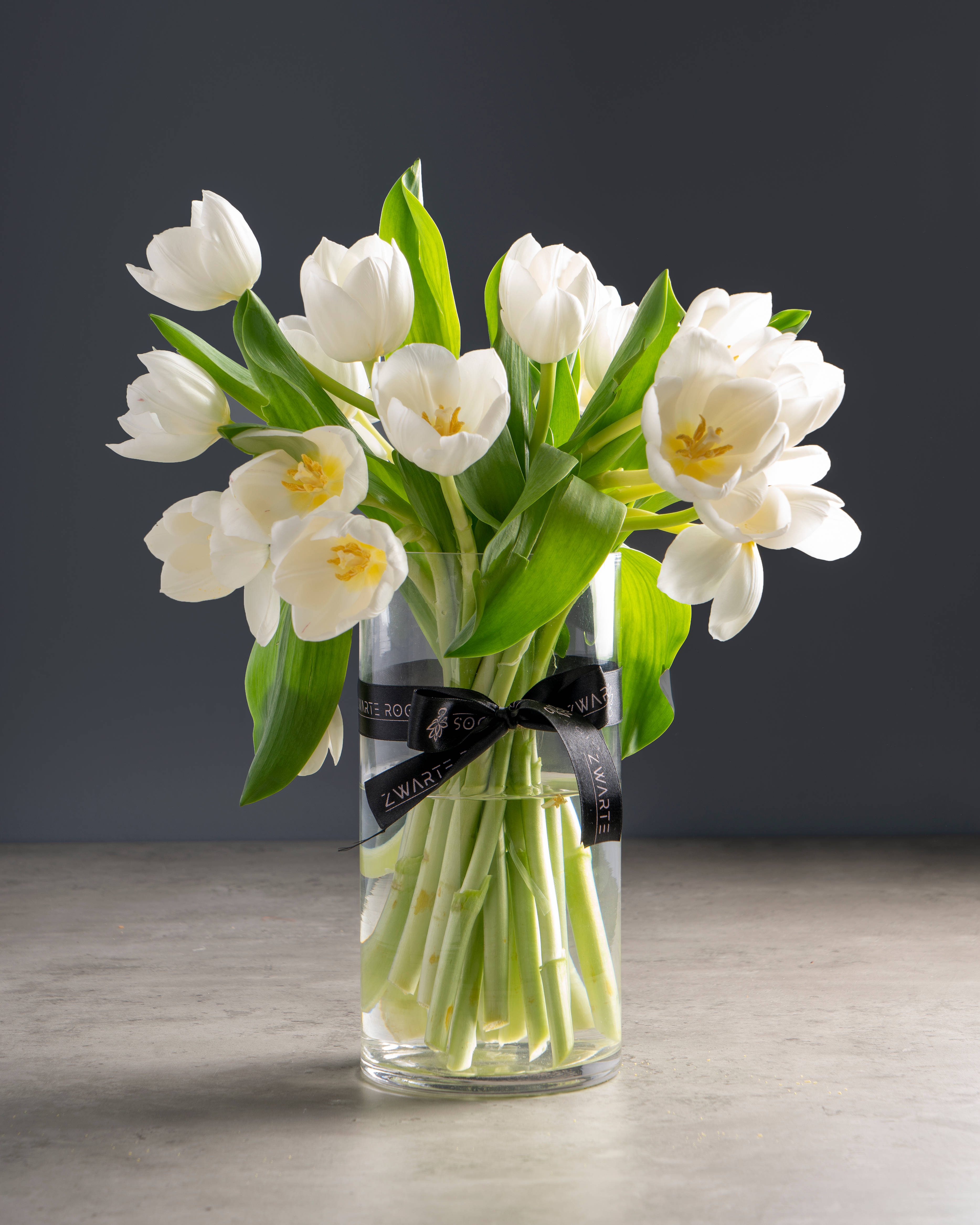 green floral glass vase, clear glass vase, white tulips, 4K Phone Wallpaper