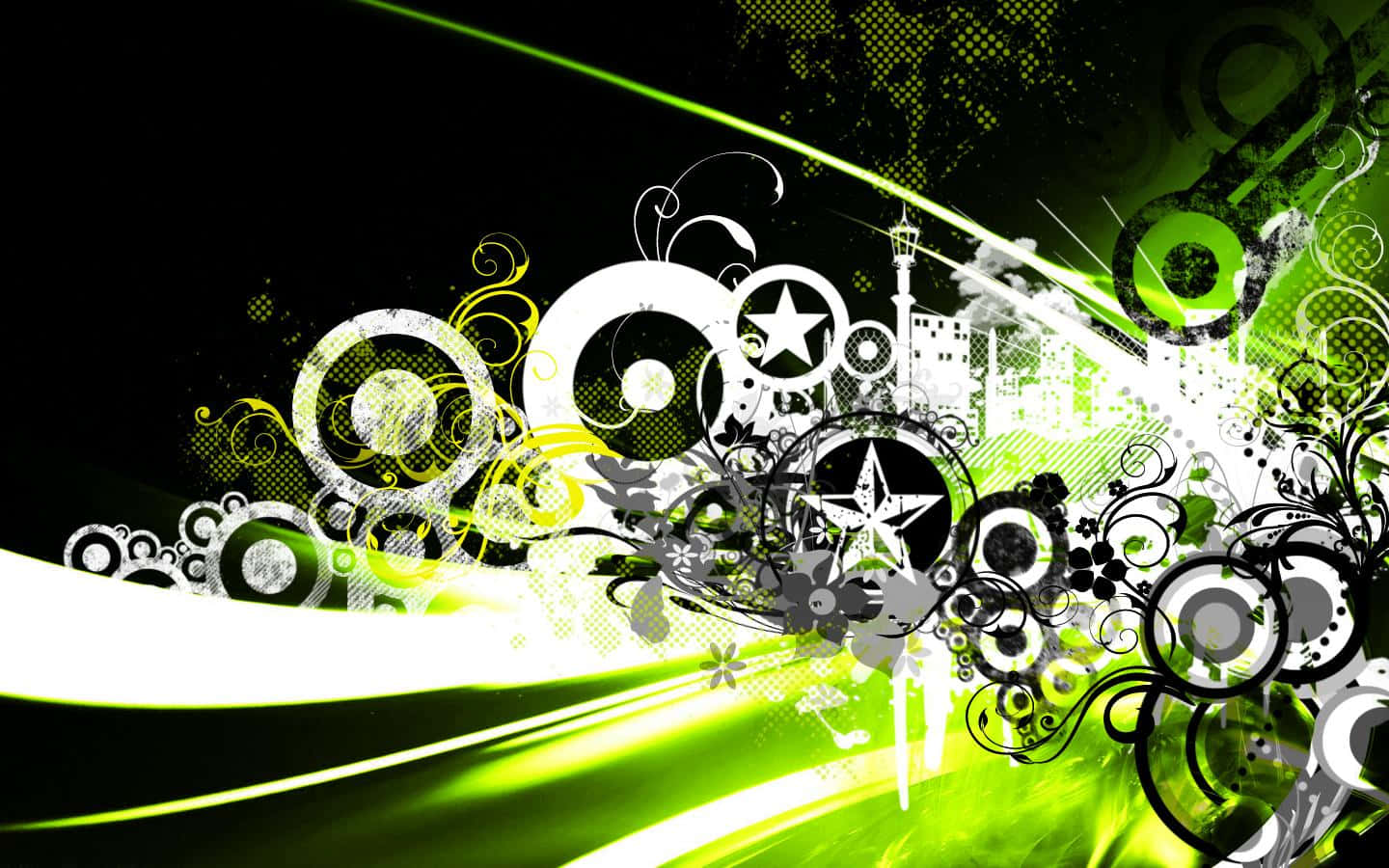 neon green, black, abstract wallpaper, HD Desktop Wallpaper