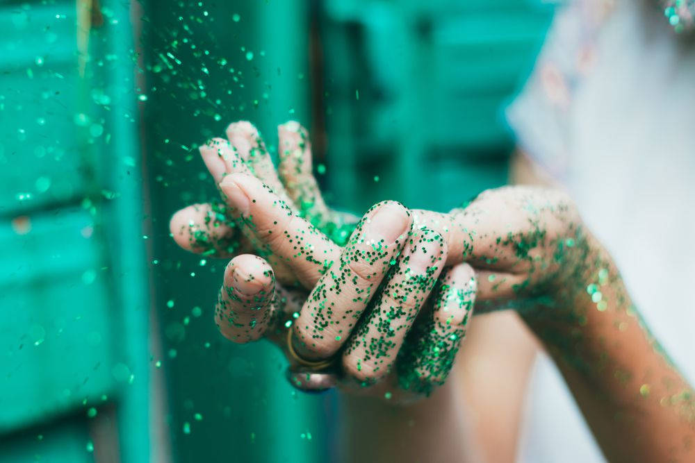 Green Glitter, teal background, sparkling green glitter, SD Desktop Wallpaper