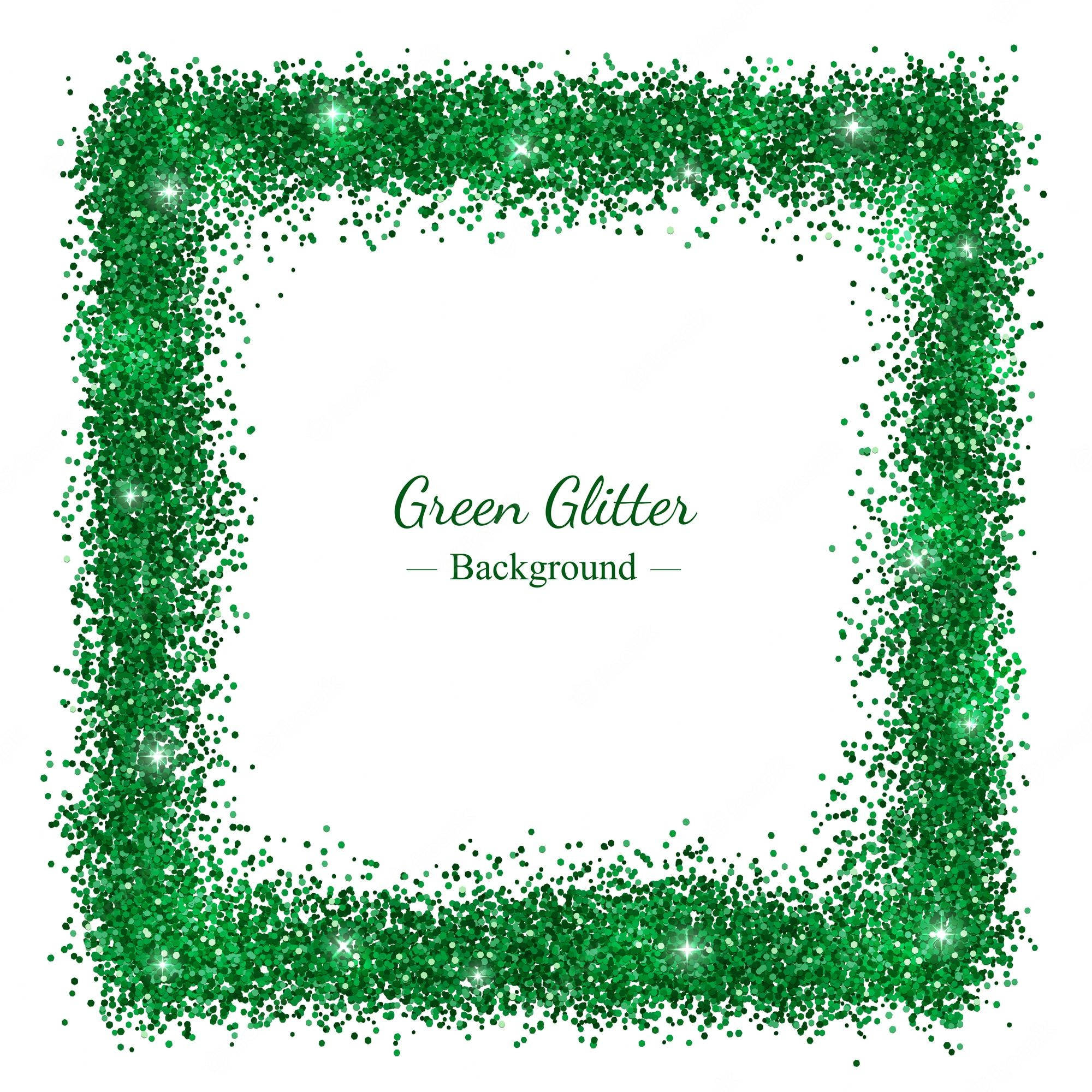green glitter, white background, sparkling green glitter frame, Full HD Desktop Wallpaper