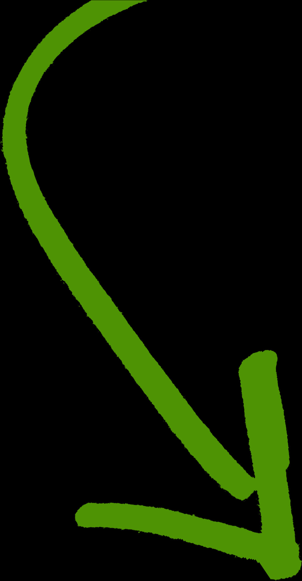green curved arrow, bold green, stark black background, Full HD Phone Wallpaper