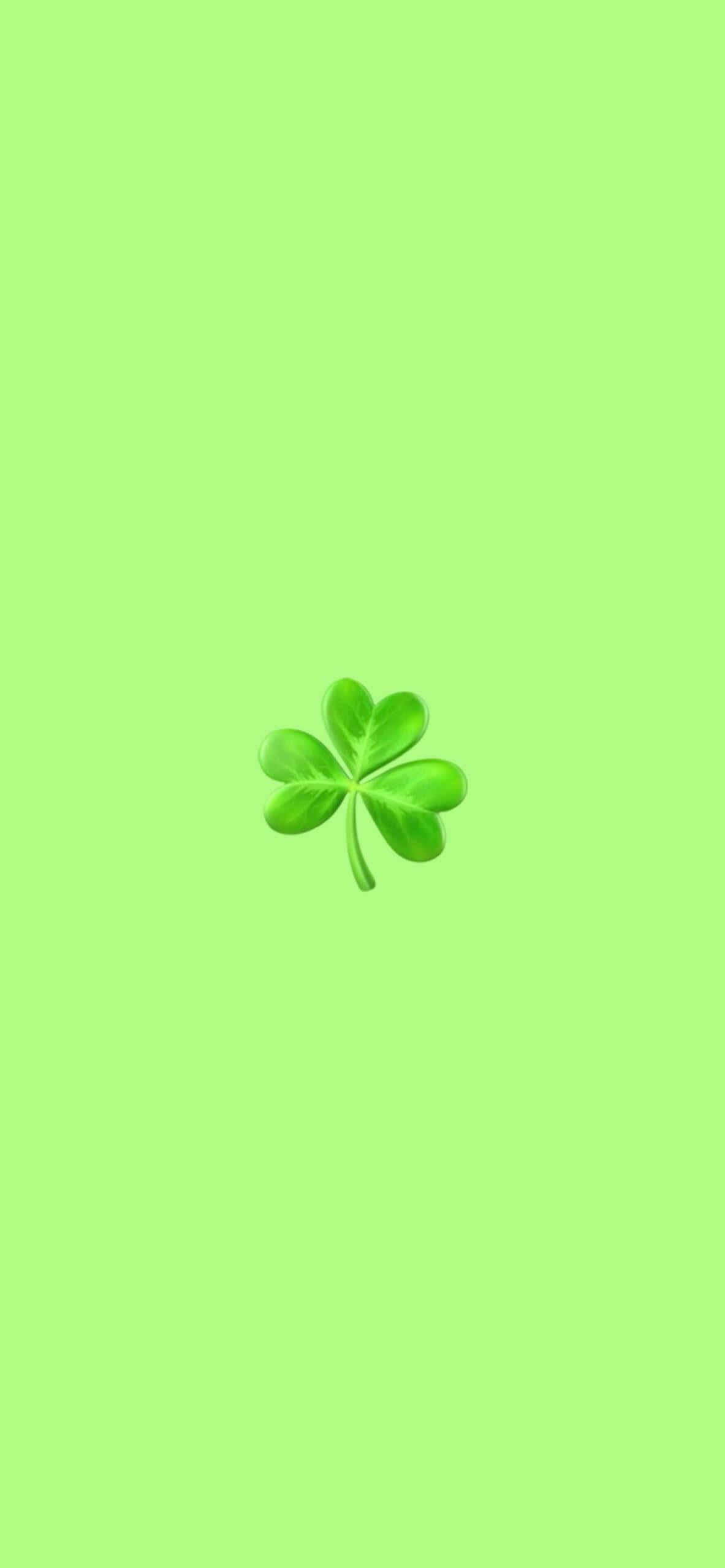 vibrant green, four-leaf clover, light green background, 2K Phone Wallpaper