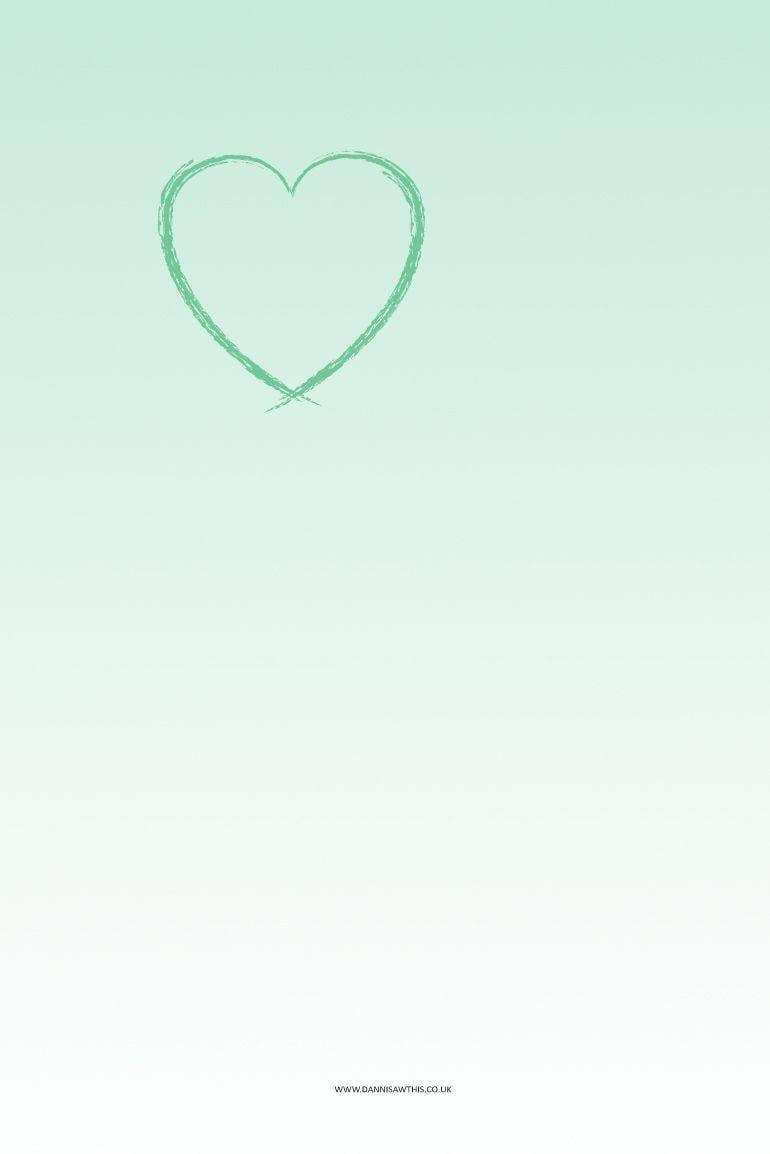 mint green, iPhone, heart outline, SD Phone Wallpaper