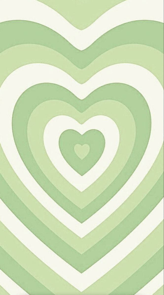 white and green heart, soft green, cream, SD Phone Wallpaper