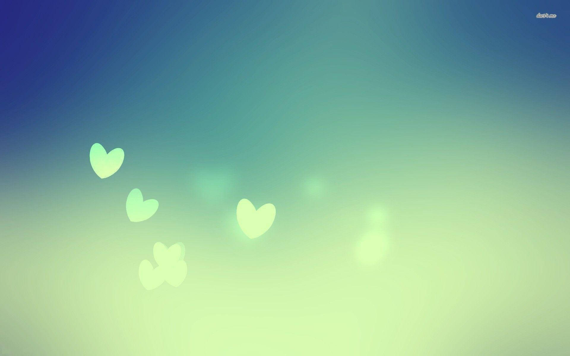 Green Heart, soft gradient sky, blue to green, Full HD Desktop Wallpaper