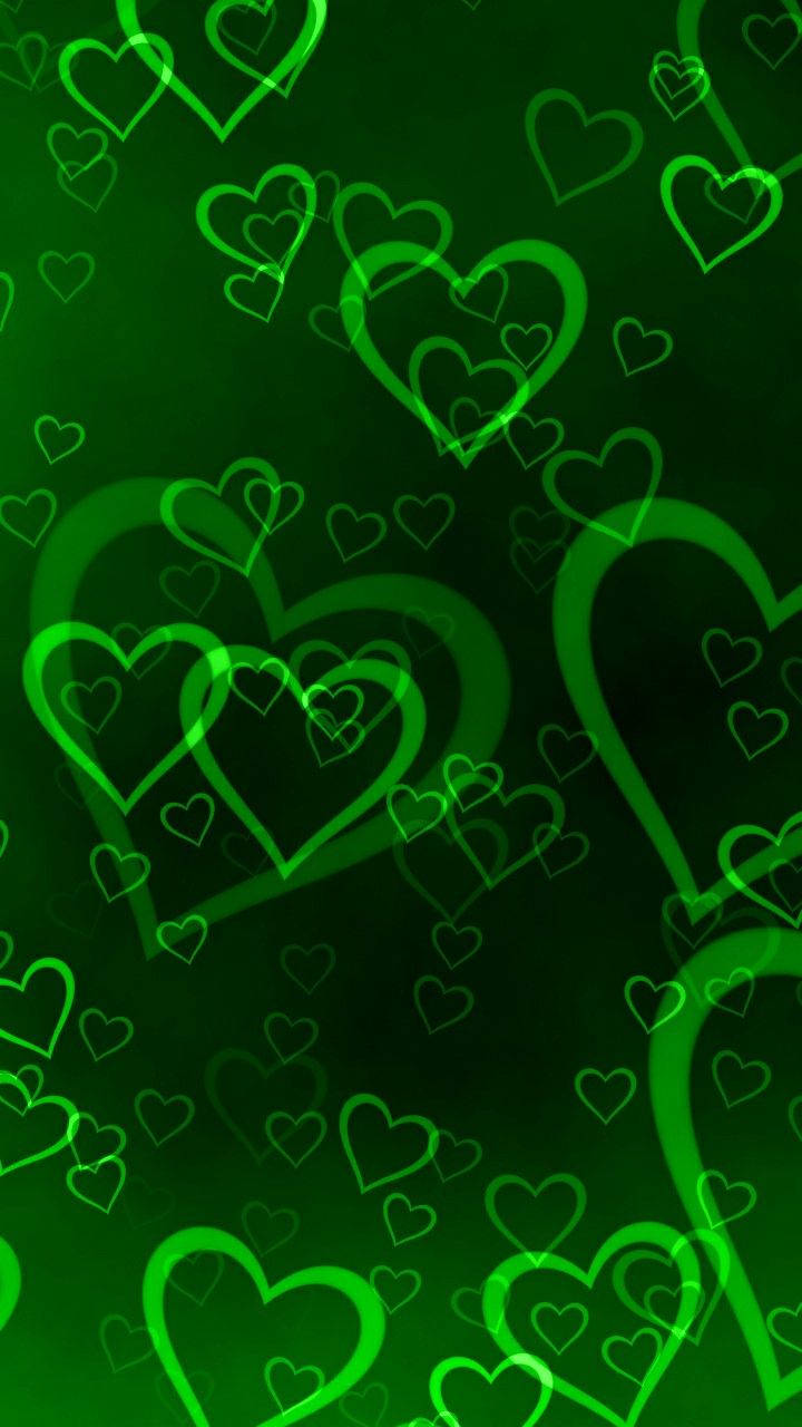 Green Heart, neon lining, vibrant green, HD Phone Wallpaper