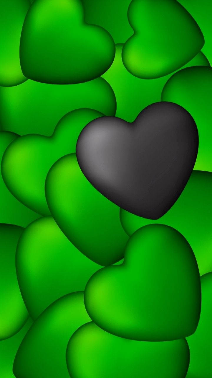 Green Heart, black, vibrant green, HD Phone Wallpaper