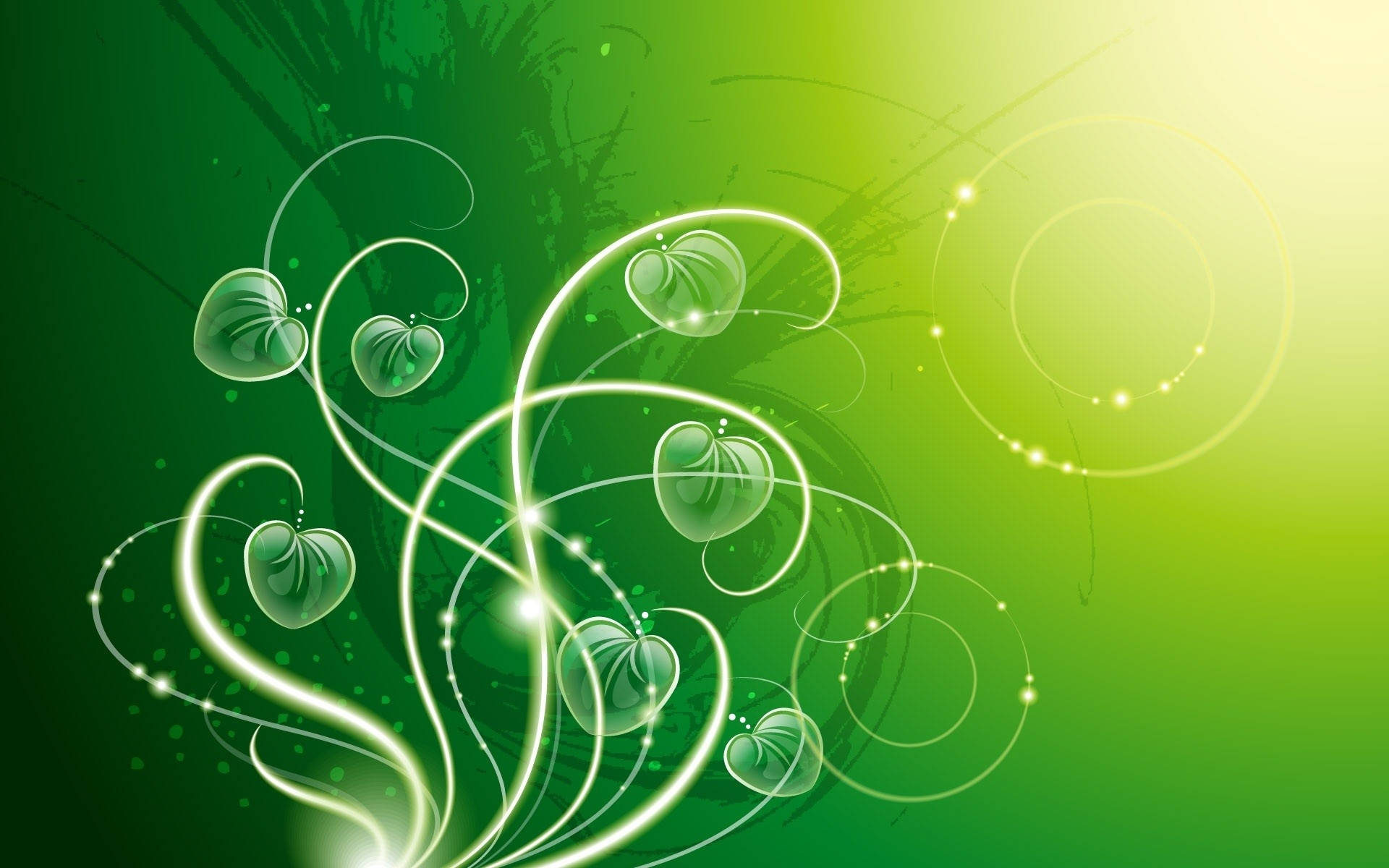 Green Heart, glitter, vibrant green, Full HD Desktop Wallpaper